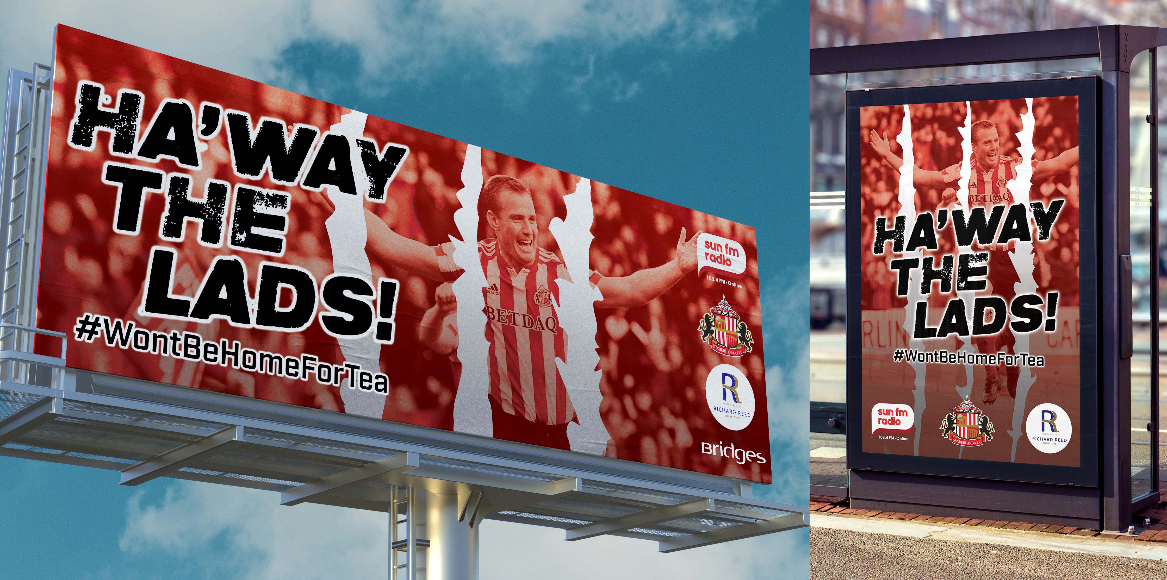 Two Sunderland United FC Example Adverts In One Image
